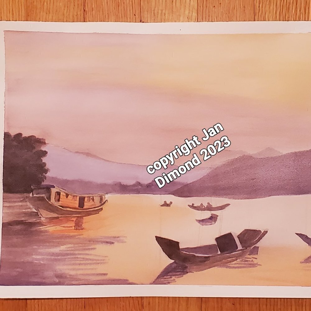 Watercolor Painting Original Art, Signed, One-of-a-Kind - Not a Print 20"x14"